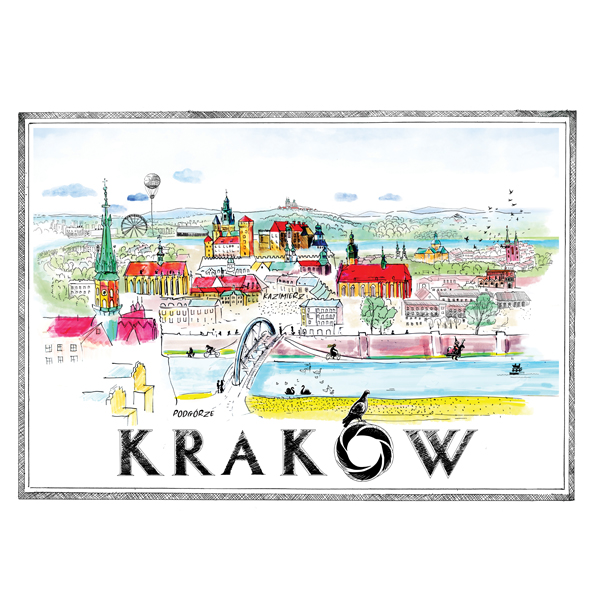 Kartka widok z kopca Kraka