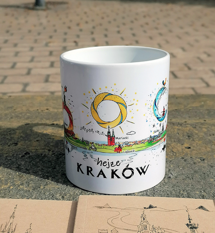 Kubek Panorama Krakowa kolorowy